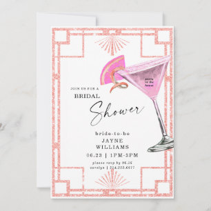 Invitation Fête Rose dans la Maison Cocktail Enterrement de V