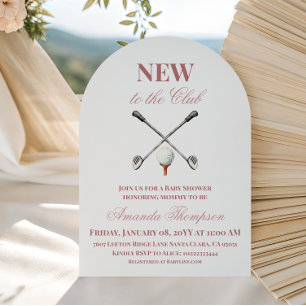 Invitation Fête Rose Nouveau dans le Club Fille Golf Baby Sho