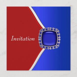 Invitation Fête Rouge Blanc et Bleu Patriotique
