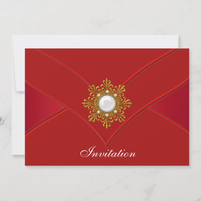 Invitation Fête rouge toutes occasions (Devant)