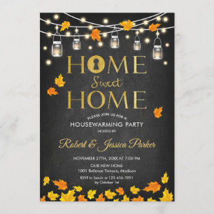Invitation Fête Rustique de réchauffement ménager - Chalkboar