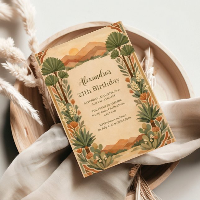 Invitation Fête Rustique Désert Floral (Créateur téléchargé)