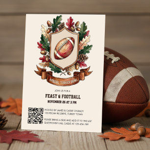 Invitation Fête Rustique et Match de Football de Thanksgiving