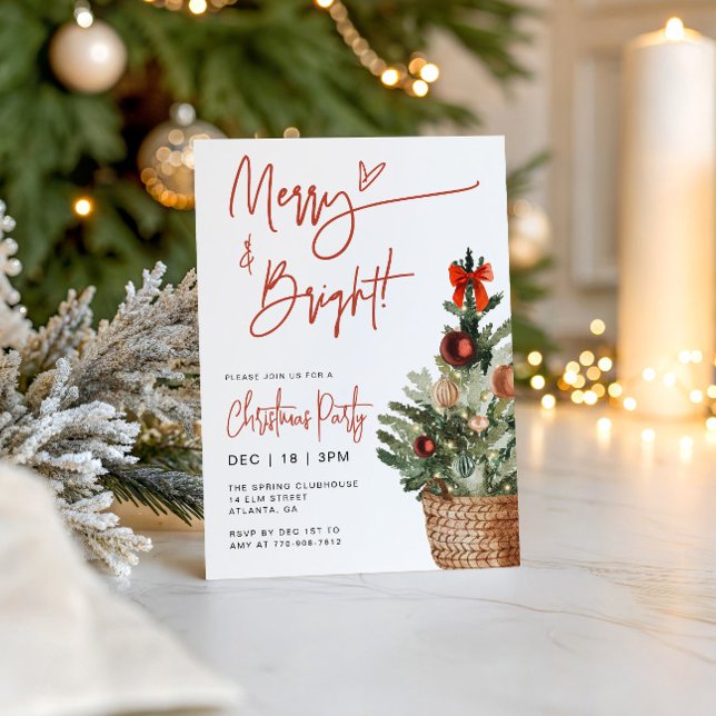 Invitation Fête Rustique Joyeuse et Lumineuse de Noël (Créateur téléchargé)