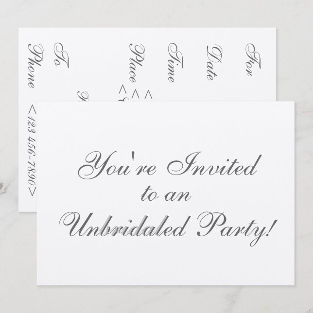 Invitation Fête sans limite ! (Devant / Derrière)