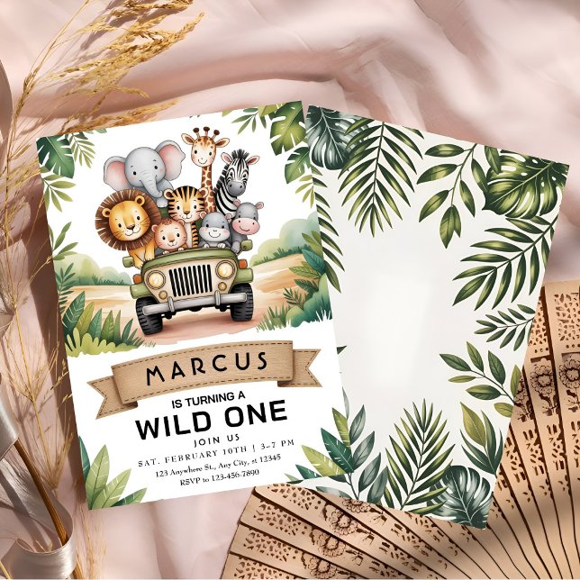 Invitation Fête sauvage de la jungle pour les tout-petits (Créateur téléchargé)