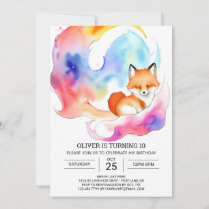 Invitation Fête Simple Fox Anniversaire