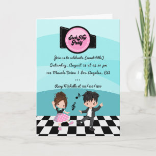 Invitation Fête Sock Hop