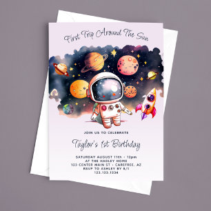 Invitation Fête Spatiale Premier Tour Autour du Soleil