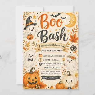Invitation Fête Spooktacular Bash de Boo Mignon