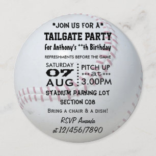 Invitation Fête sur le thème de baseball