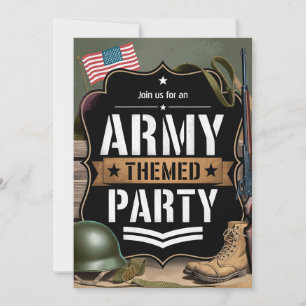 Invitation Fête sur le thème de l'armée patriotique - Célébra