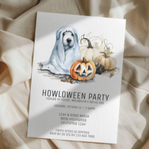 Invitation Fête sur le thème du chien pour Halloween Howlowee