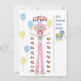 Invitation Fête sur le thème du cirque
