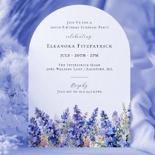 Invitation FÊTE SURPRISE 100e anniversaire Juillet Fleur de n