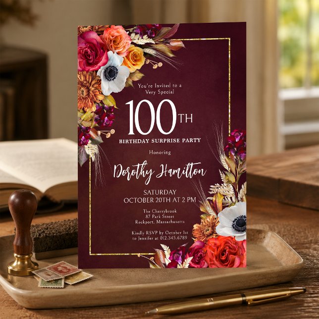 Invitation FÊTE SURPRISE 100e Fleurs d'automne de Bourgogne (Créateur téléchargé)
