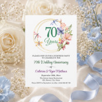 Fête surprise 70 ans de mariage floral