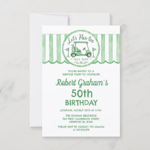 Invitation Fête surprise abordable 50 ans thème golf