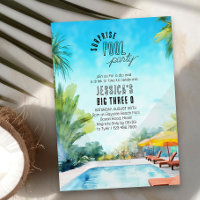 Fête surprise au bord de la piscine aquarelle Anni