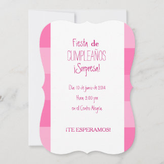 Invitation - Fête surprise d'anniversaire - Rose