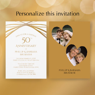 Invitation Fête surprise des 50 ans de Now and Then Photo