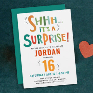 Invitation Fête surprise drôle et colorée Pinceau Peinture Ty