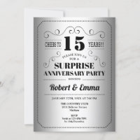 Fête surprise du 15e anniversaire - Noir argenté