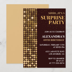 Invitation Fête surprise élégante et scintillante pour 69 ans