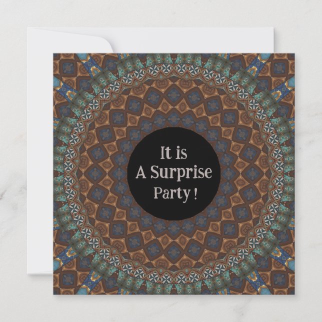 Invitation Fête surprise Mandala  (Devant)