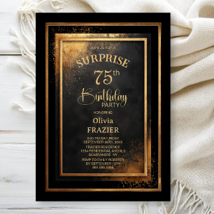 Invitation Fête surprise moderne pour 75e anniversaire en noi