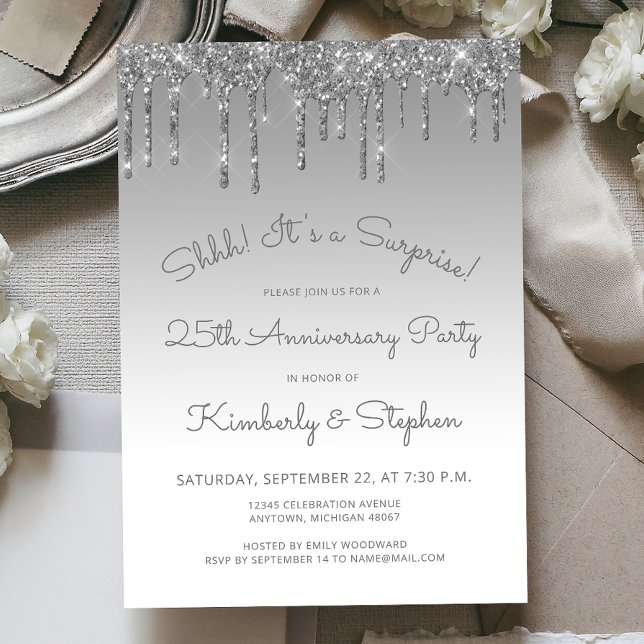 Invitation Fête surprise pour les 25 ans de mariage avec pail (Créateur téléchargé)