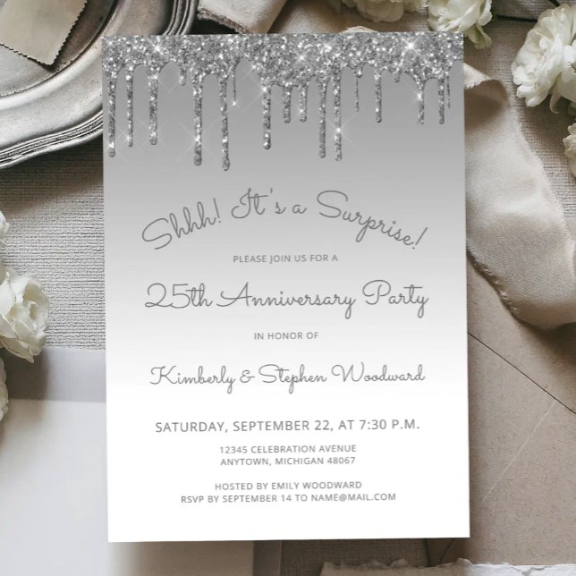 Invitation Fête surprise pour les 25 ans de mariage avec pail (Créateur téléchargé)