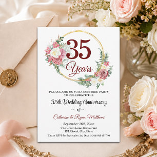 Invitation Fête surprise pour les 35 ans de mariage - Floral