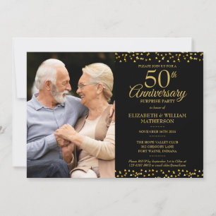 Invitation Fête surprise pour les 50 ans de mariage 2 Photos