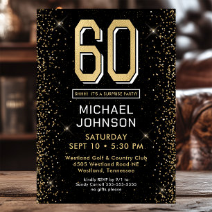 Invitation Fête surprise pour les 60 ans avec photo, thème no