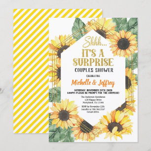 Invitation Fête surprise tournesol pour couples