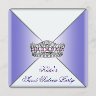 Invitation Fête Sweet 16 Couronne Violette