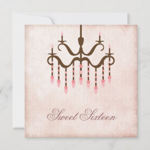 Invitation Fête Sweet 16 lustre rose