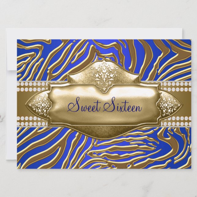 Invitation Fête Sweet 16 Purple Zebra (Devant)