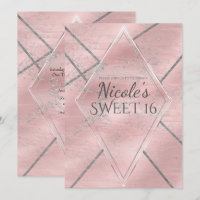 Fête Sweet 16 Satin Rose & Argent Paillettes Glamo