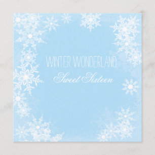Invitation Fête Sweet Sixteen au Pays des Merveilles d'Hiver
