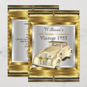 Invitation Fête Thème Déco Gatsby Voiture Ancienne Rétro Vint