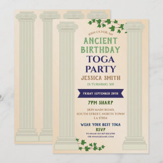 Invitation Fête Toga Anniversaire Romain Ancien Parchemin