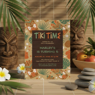 Invitation Fête Tropical Tiki Anniversaire