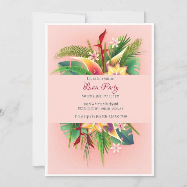 Invitation Fête Tropicale  (Devant)