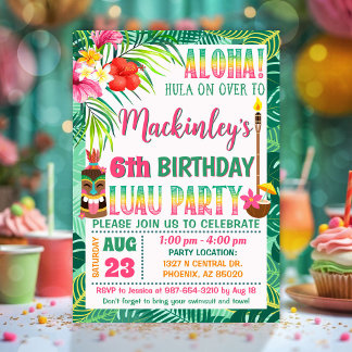 Invitation Fête tropicale Luau Fête Anniversaire