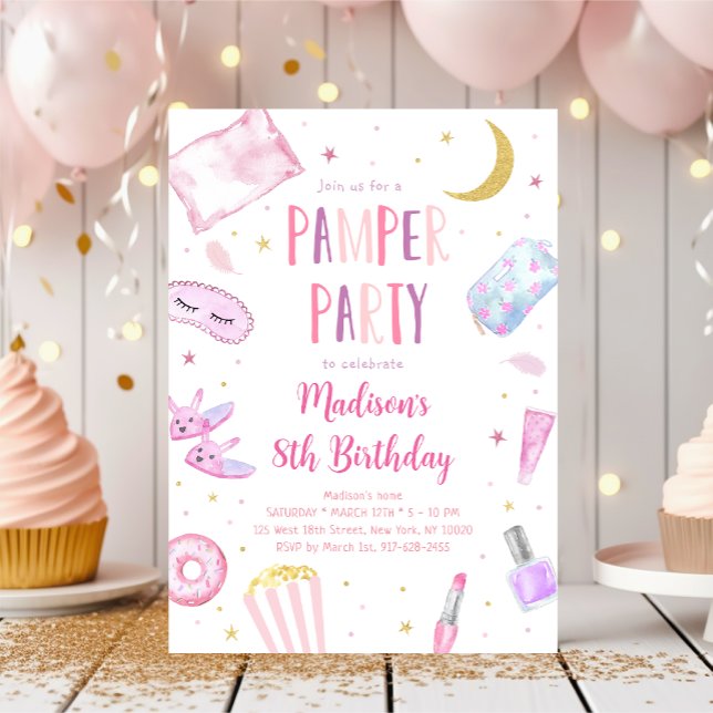 Invitation Fête Tween Girl Pamper Anniversaire (Créateur téléchargé)