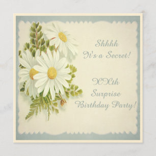 Invitation Fête vintage chic de marguerites