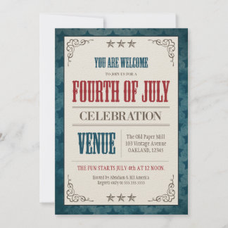 Invitation Fête Vintage du 4 juillet