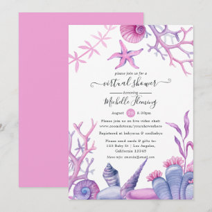 Invitation Fête virtuelle de naissance sur le thème de l'océa